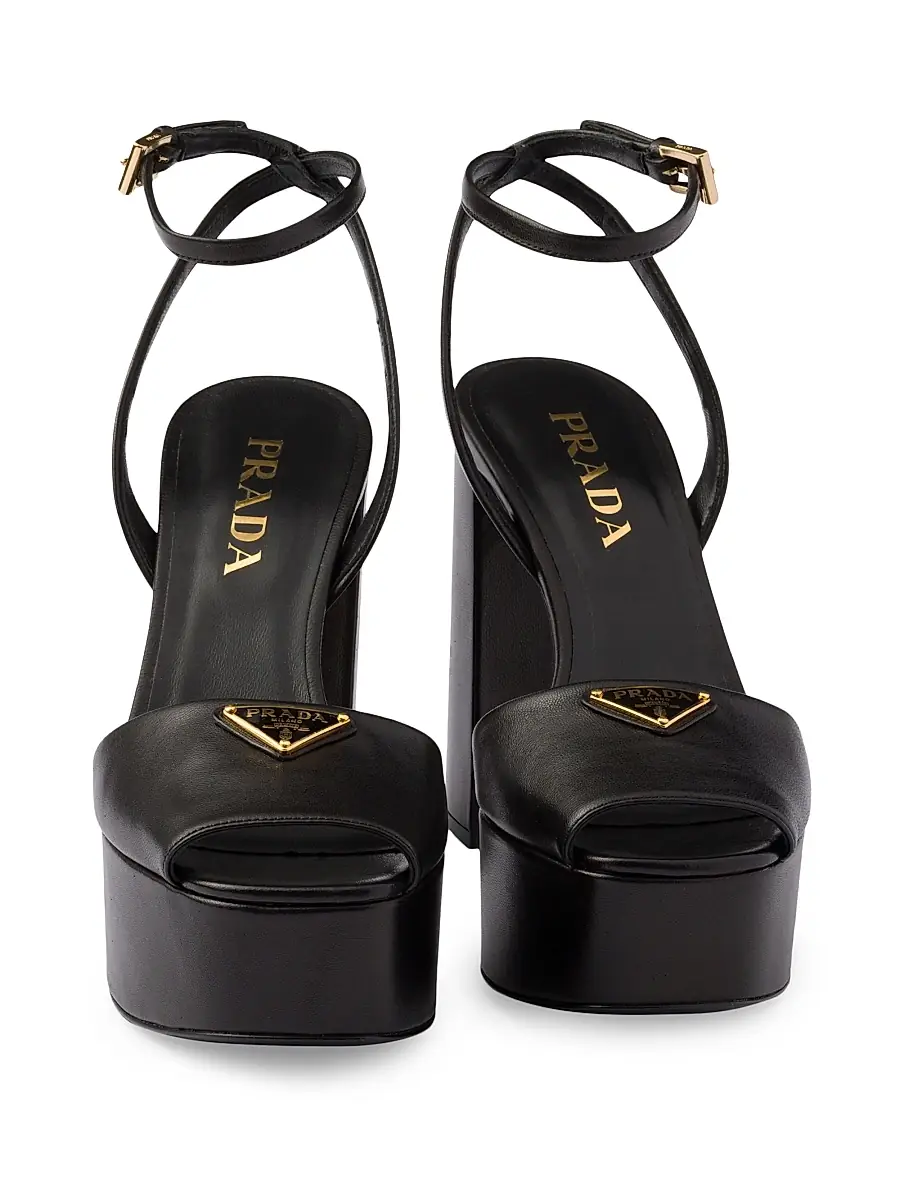 Prada Women's Nappa Leather Platform Sandals | Thumbnail 4 Prada Women's Nappa Leather Platform Sandals | Thumbnail 4