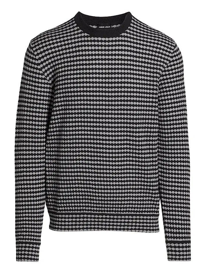 Men's Geo Print Crewneck Sweater