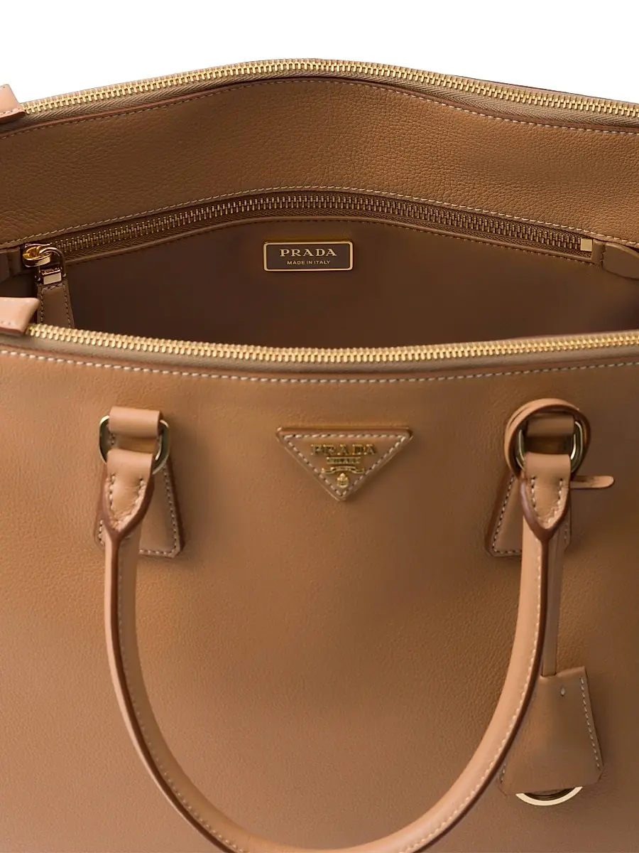 Prada Women's Extra-Large Galleria Leather Bag - Beige Khaki | Thumbnail 4 Prada Women's Extra-Large Galleria Leather Bag - Beige Khaki | Thumbnail 4