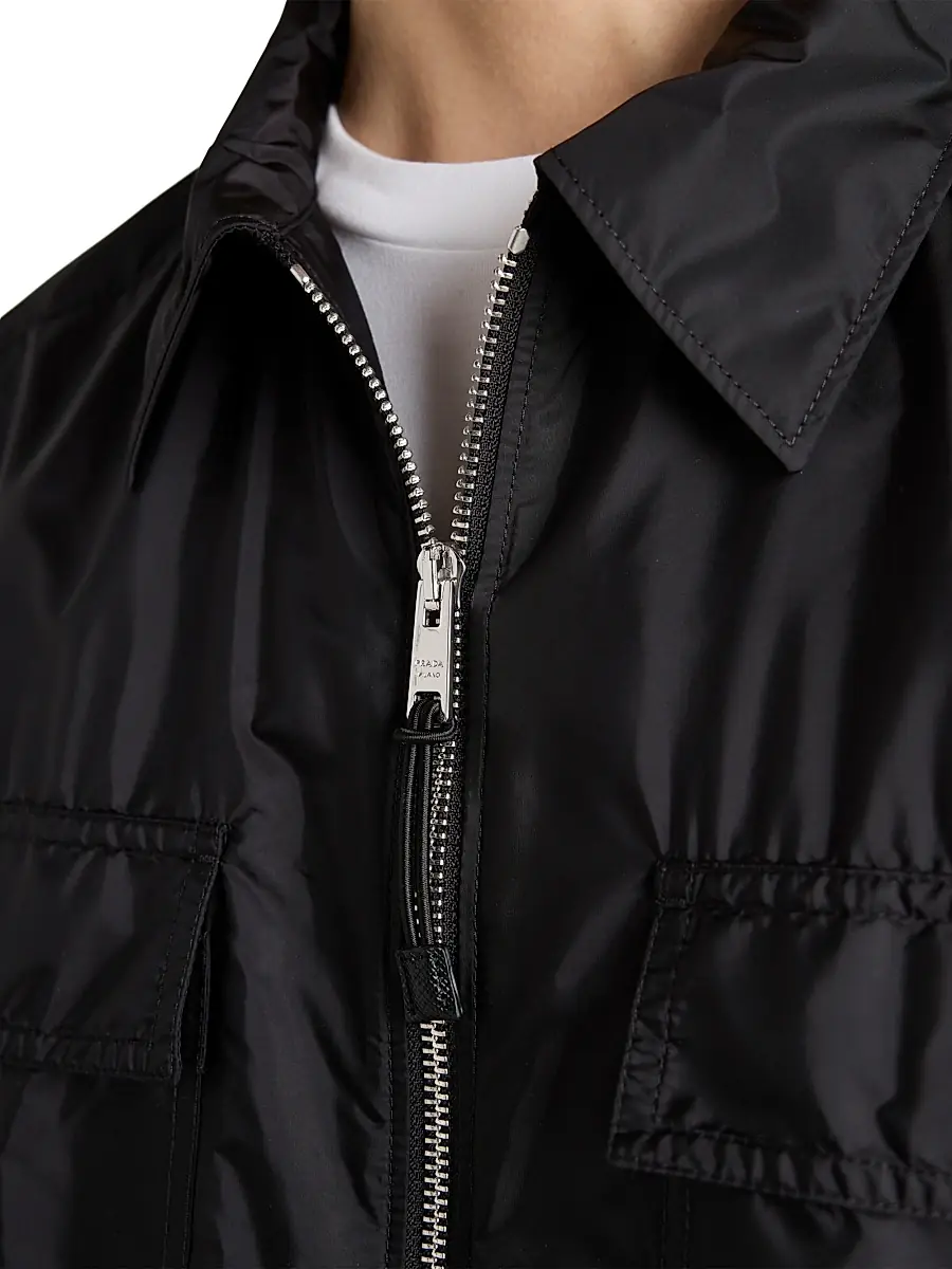 Prada Men's Short Sleeve Light Re-Nylon Shirt | Thumbnail 5 Prada Men's Short Sleeve Light Re-Nylon Shirt | Thumbnail 5