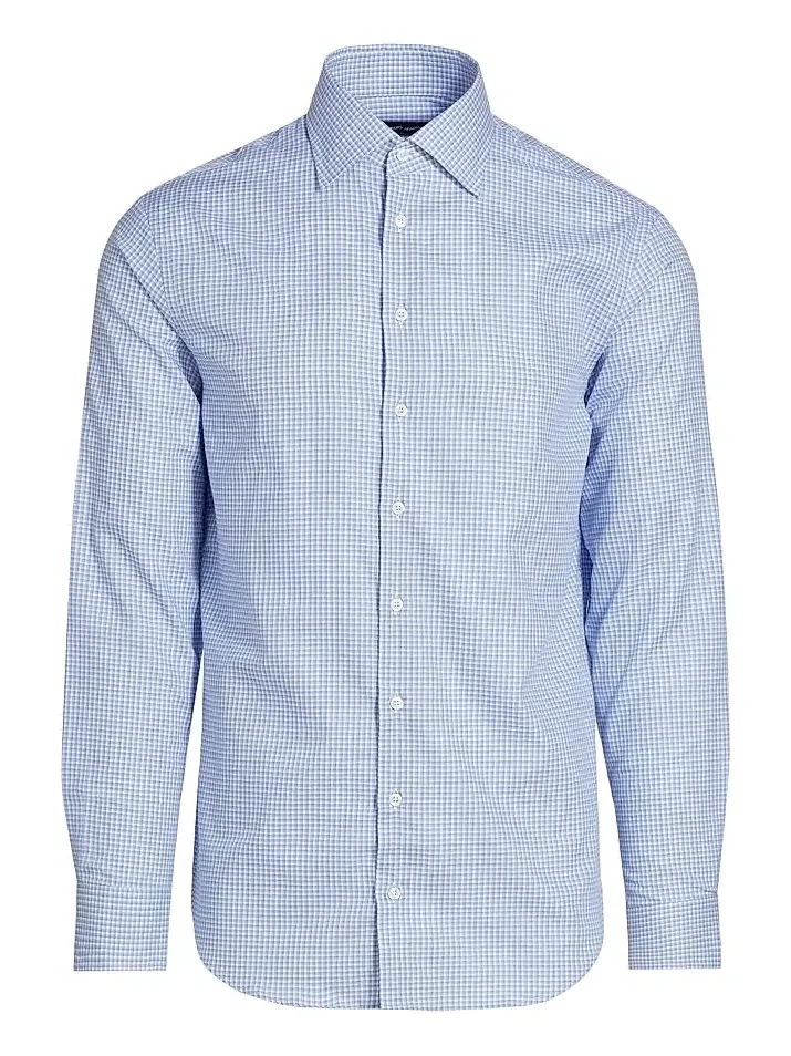 Men's Plaid Cotton Front-Button Shirt Men's Plaid Cotton Front-Button Shirt
