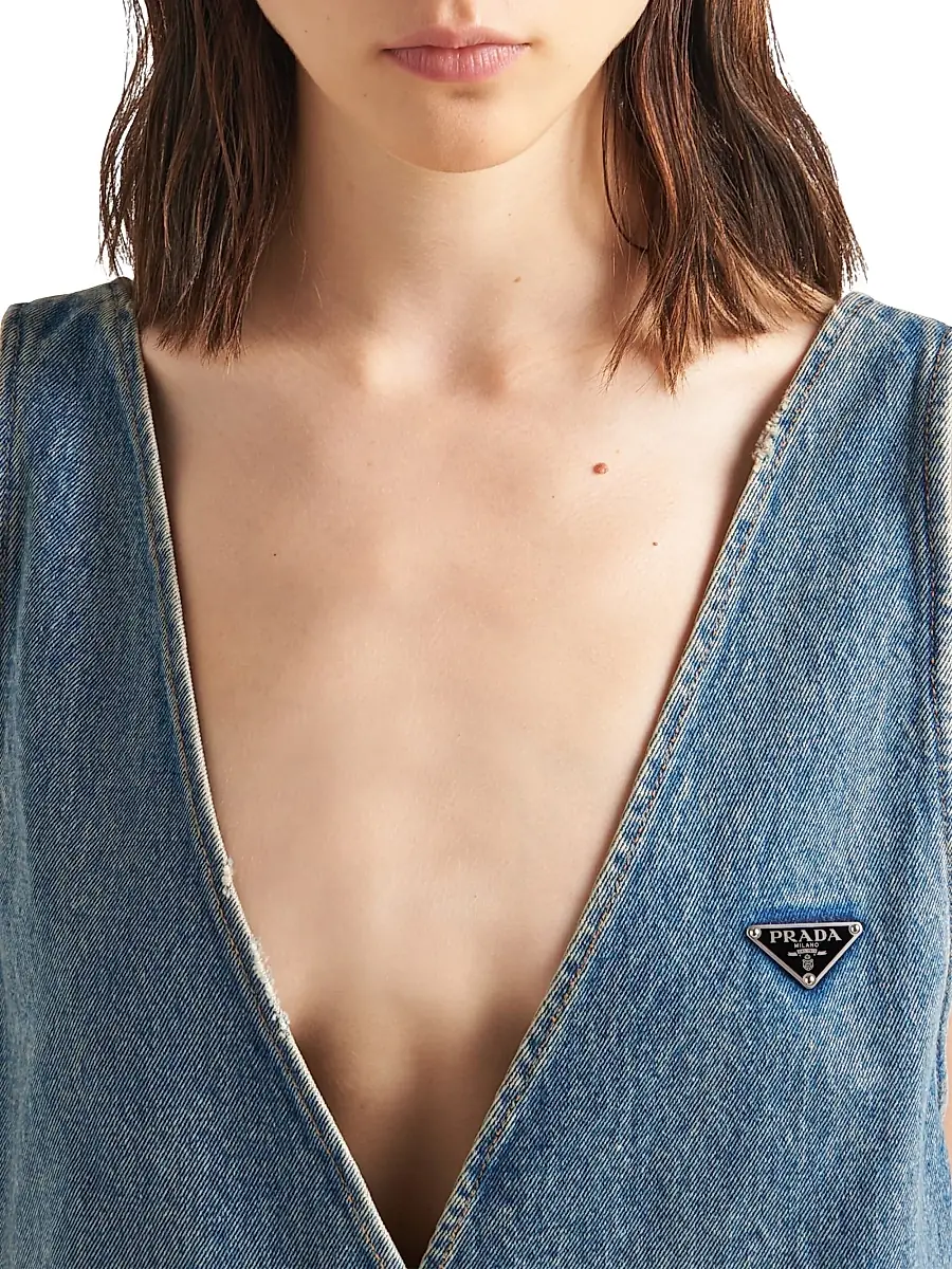 Prada Women's Denim Dress - Blue | Thumbnail 3 Prada Women's Denim Dress - Blue | Thumbnail 3
