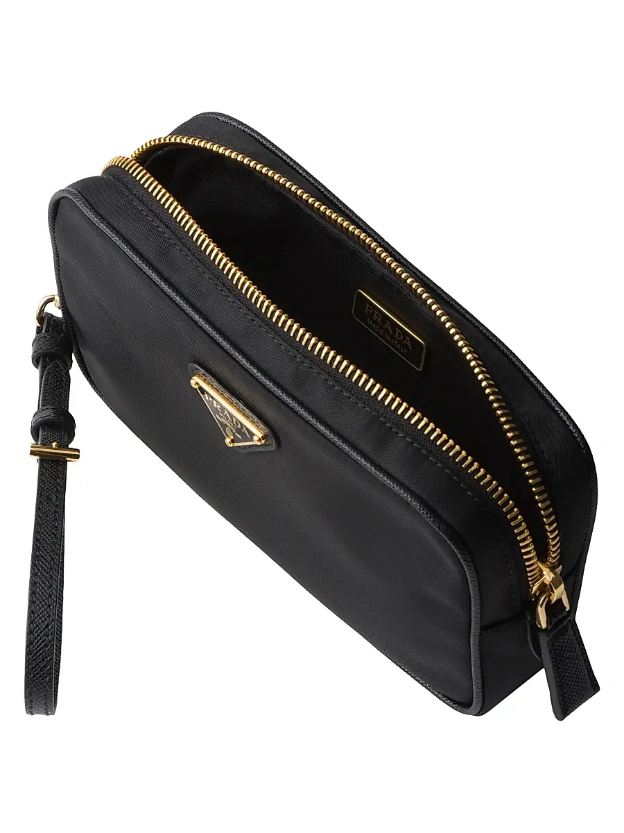 Prada Women's Re-Edition 1978 Re-Nylon and Saffiano Leather Pouch - Black | Thumbnail 4 Prada Women's Re-Edition 1978 Re-Nylon and Saffiano Leather Pouch - Black | Thumbnail 4