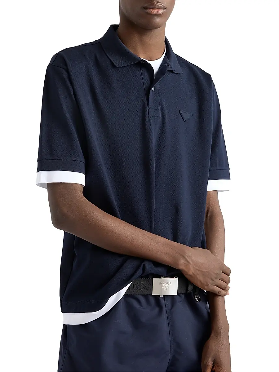 Prada Men's Cotton Polo Shirt | Thumbnail 4
