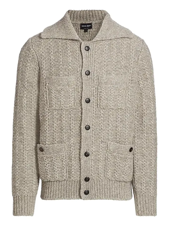 Men's Knit Button-Front Jacket Cardigan
