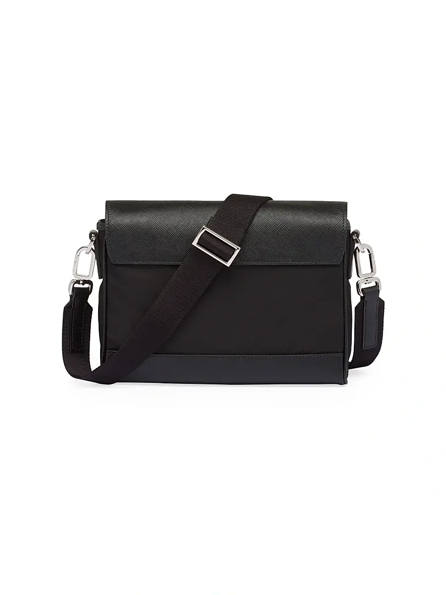 Prada Men's Re-Nylon and Saffiano Shoulder Bag - Black | Thumbnail 4 Prada Men's Re-Nylon and Saffiano Shoulder Bag - Black | Thumbnail 4