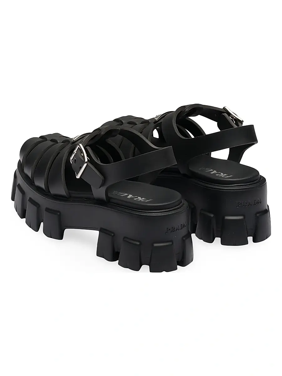 Prada Women's Foam Rubber Sandals - Black | Thumbnail 4 Prada Women's Foam Rubber Sandals - Black | Thumbnail 4