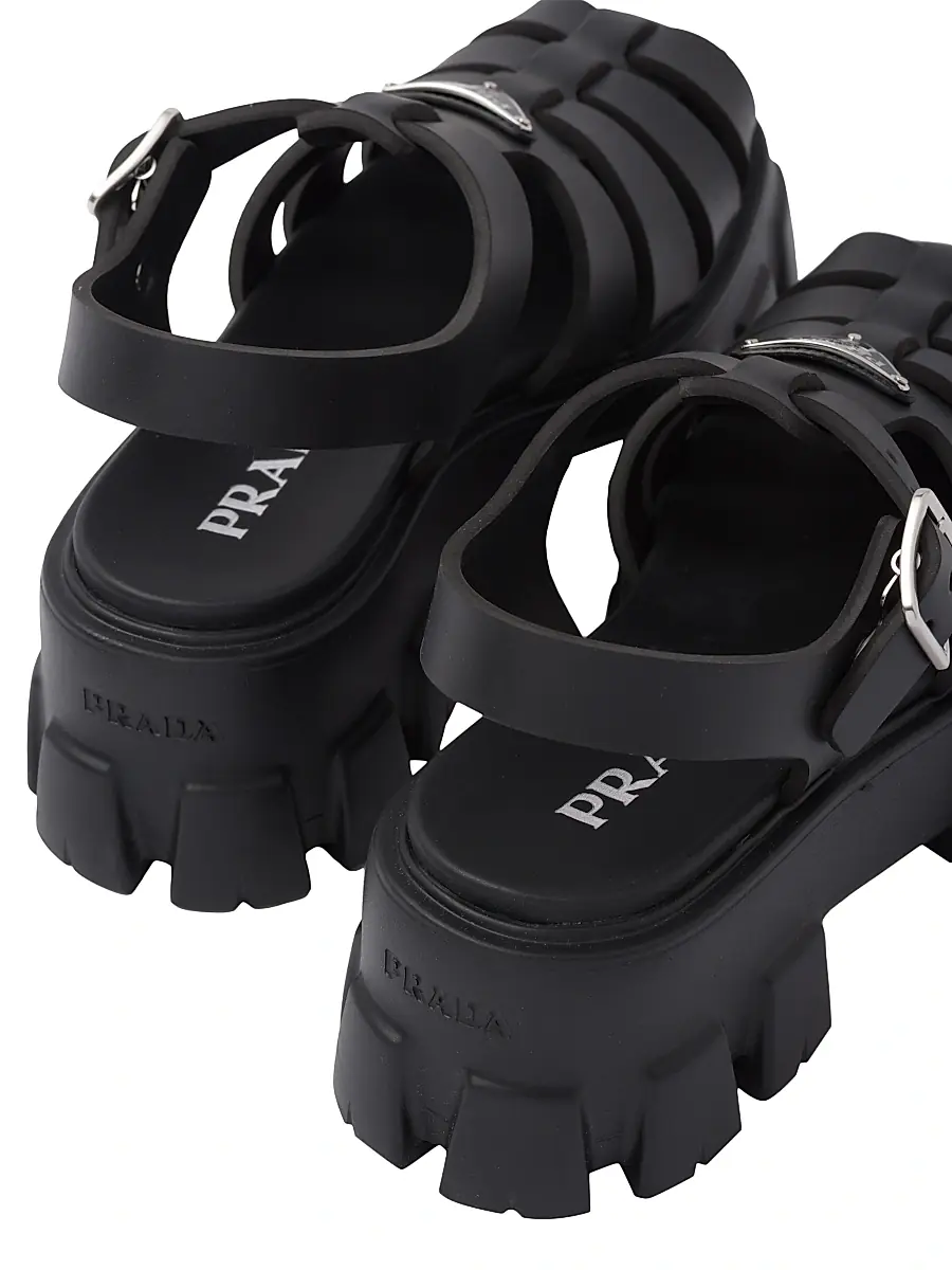 Prada Women's Foam Rubber Sandals - Black | Thumbnail 5 Prada Women's Foam Rubber Sandals - Black | Thumbnail 5