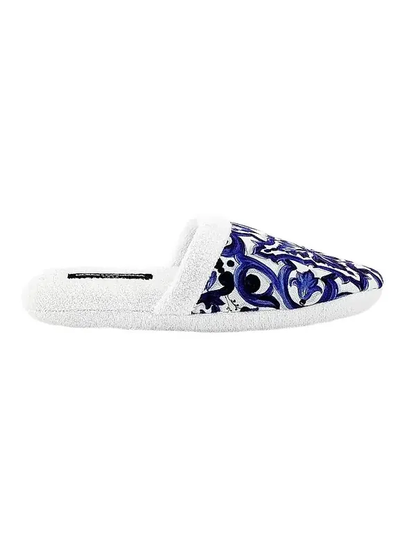 Women's Tile-Print Terry Slippers