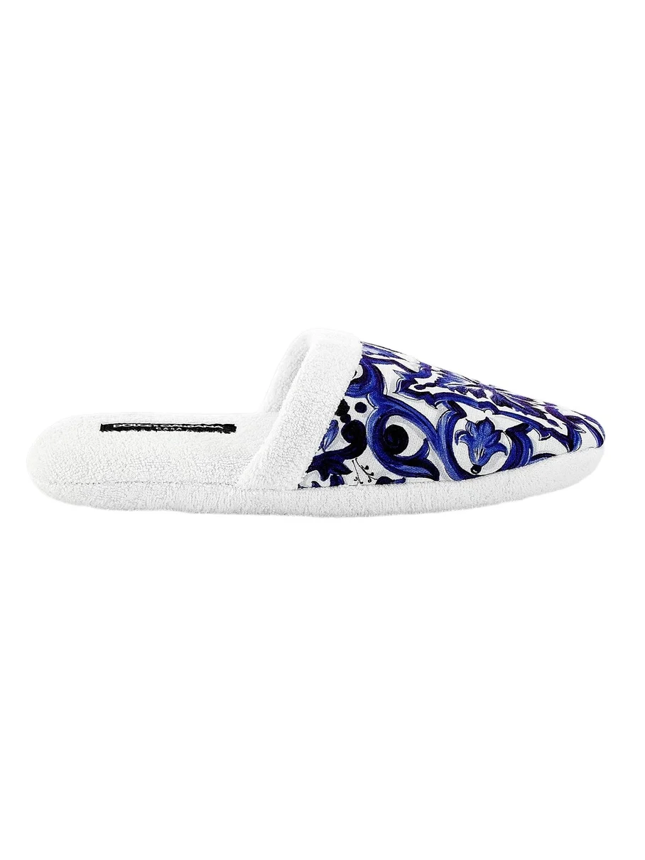 Women's Tile-Print Terry Slippers Women's Tile-Print Terry Slippers