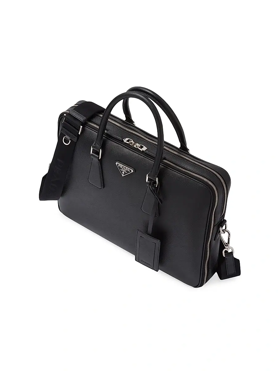 Prada Men's Saffiano Leather Briefcase | Thumbnail 3 Prada Men's Saffiano Leather Briefcase | Thumbnail 3