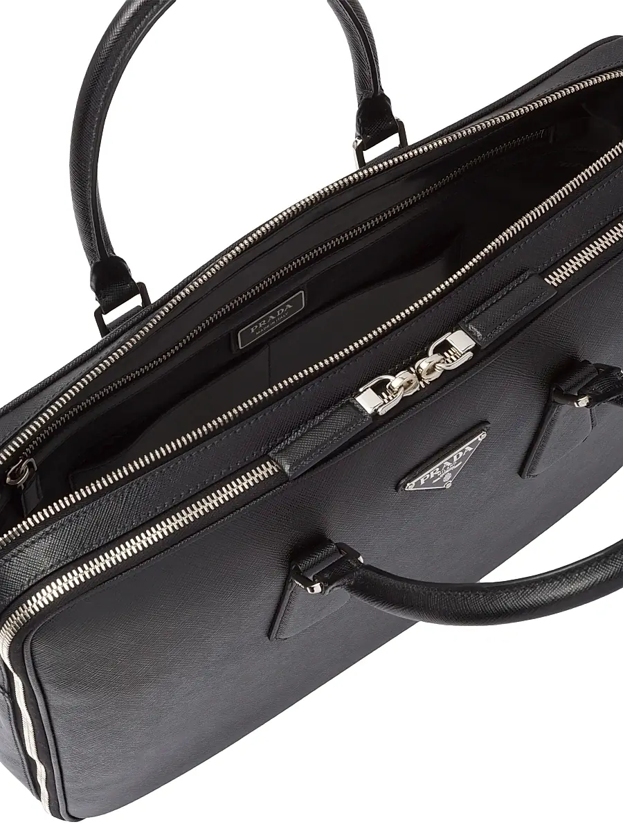 Prada Men's Saffiano Leather Briefcase | Thumbnail 5 Prada Men's Saffiano Leather Briefcase | Thumbnail 5