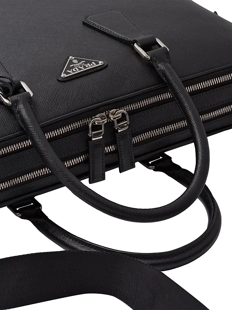 Prada Men's Saffiano Leather Briefcase | Thumbnail 6 Prada Men's Saffiano Leather Briefcase | Thumbnail 6