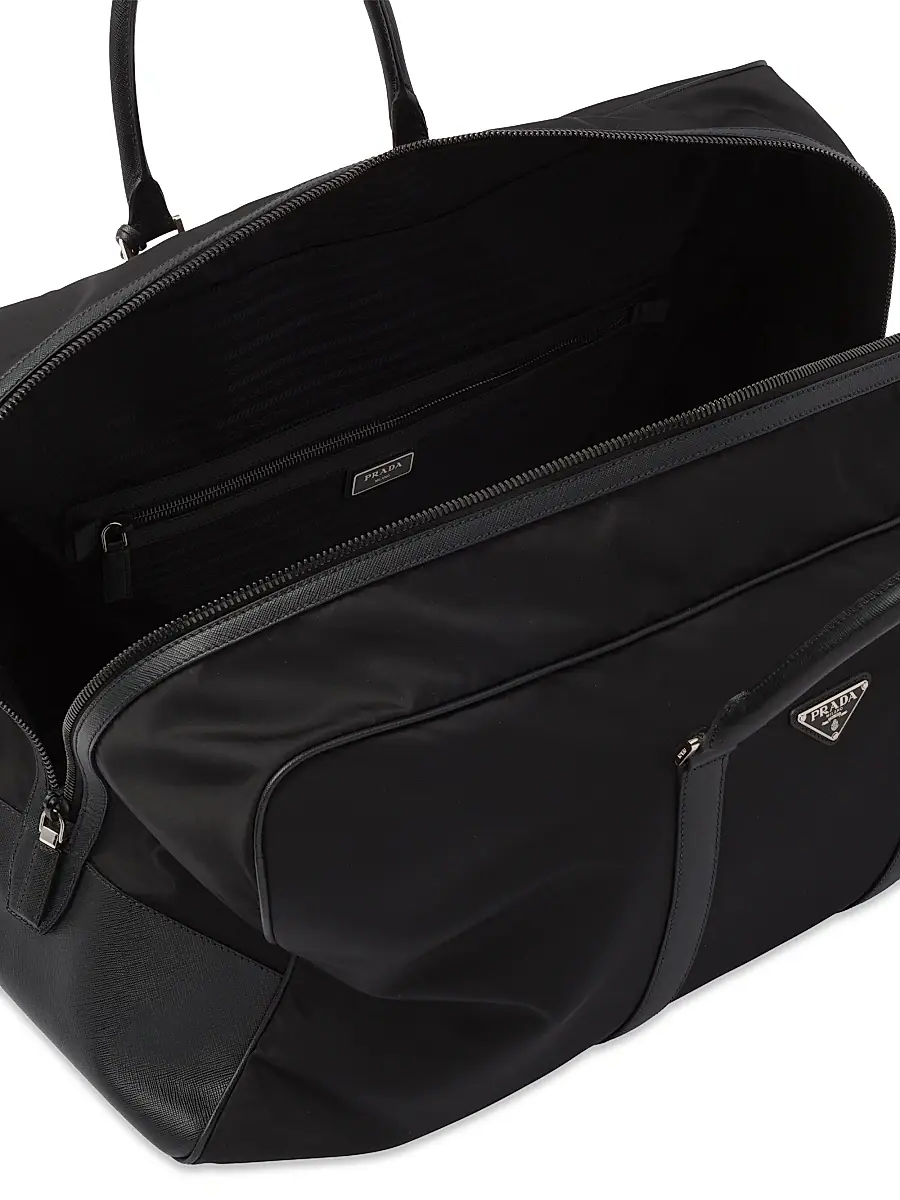 Prada Men's Re-Nylon And Saffiano Leather Duffle Bag | Thumbnail 5 Prada Men's Re-Nylon And Saffiano Leather Duffle Bag | Thumbnail 5