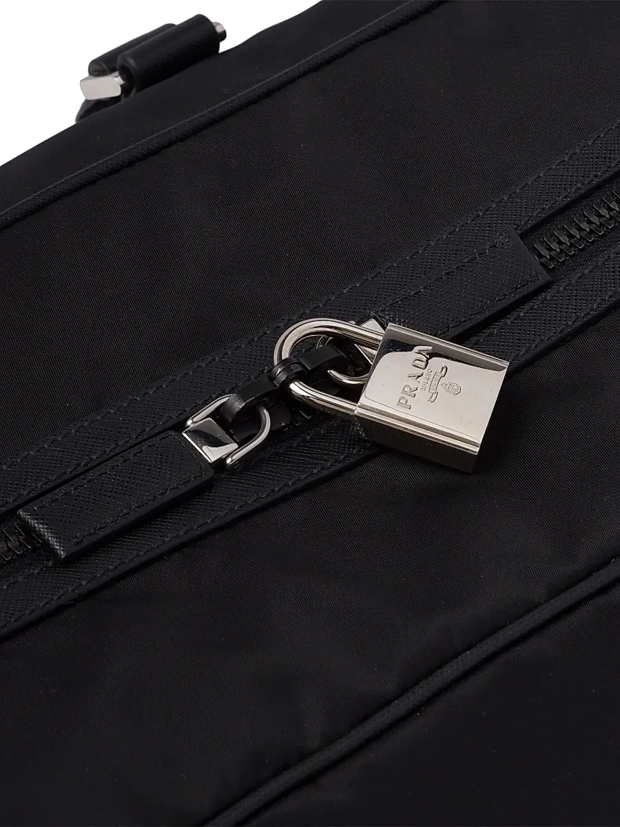 Prada Men's Re-Nylon And Saffiano Leather Duffle Bag | Thumbnail 7 Prada Men's Re-Nylon And Saffiano Leather Duffle Bag | Thumbnail 7