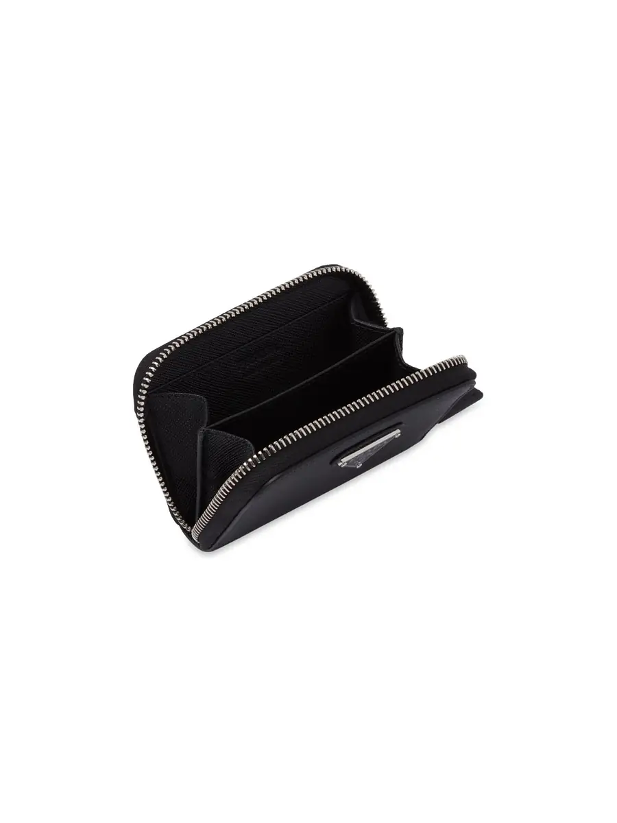 Prada Men's Saffiano Coin Purse - Black | Thumbnail 2 Prada Men's Saffiano Coin Purse - Black | Thumbnail 2