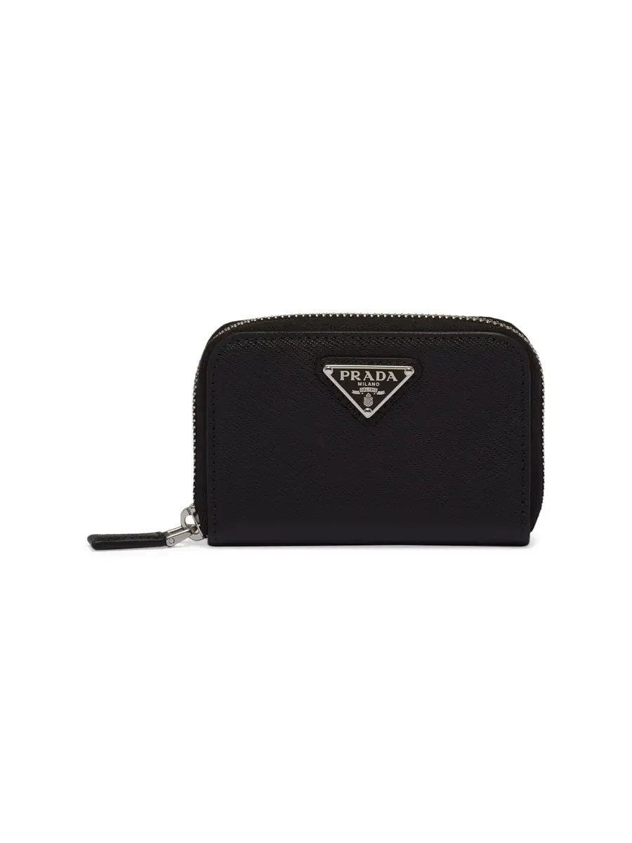 Prada Men's Saffiano Coin Purse - Black | Thumbnail 4 Prada Men's Saffiano Coin Purse - Black | Thumbnail 4