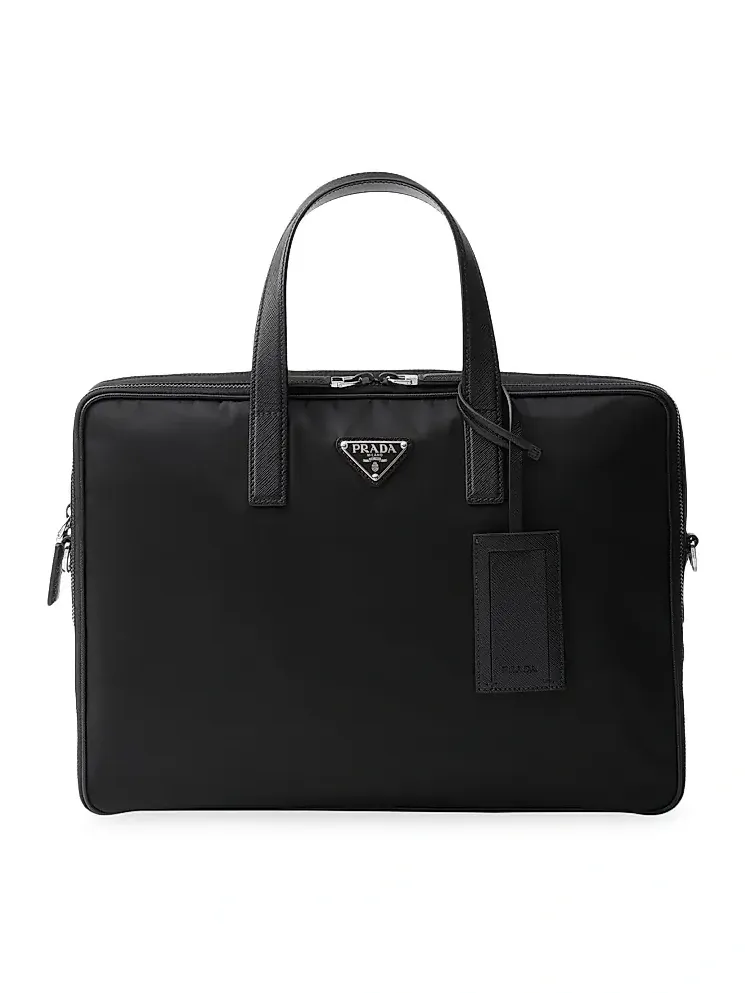Prada Men's Re-Nylon and Saffiano Leather Briefcase