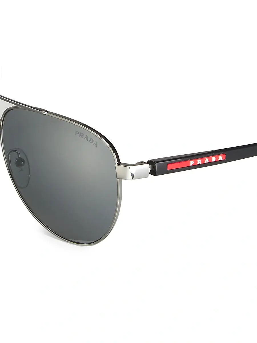 Prada Linea Rossa Men's 61MM Metal Pilot Sunglasses | Thumbnail 3