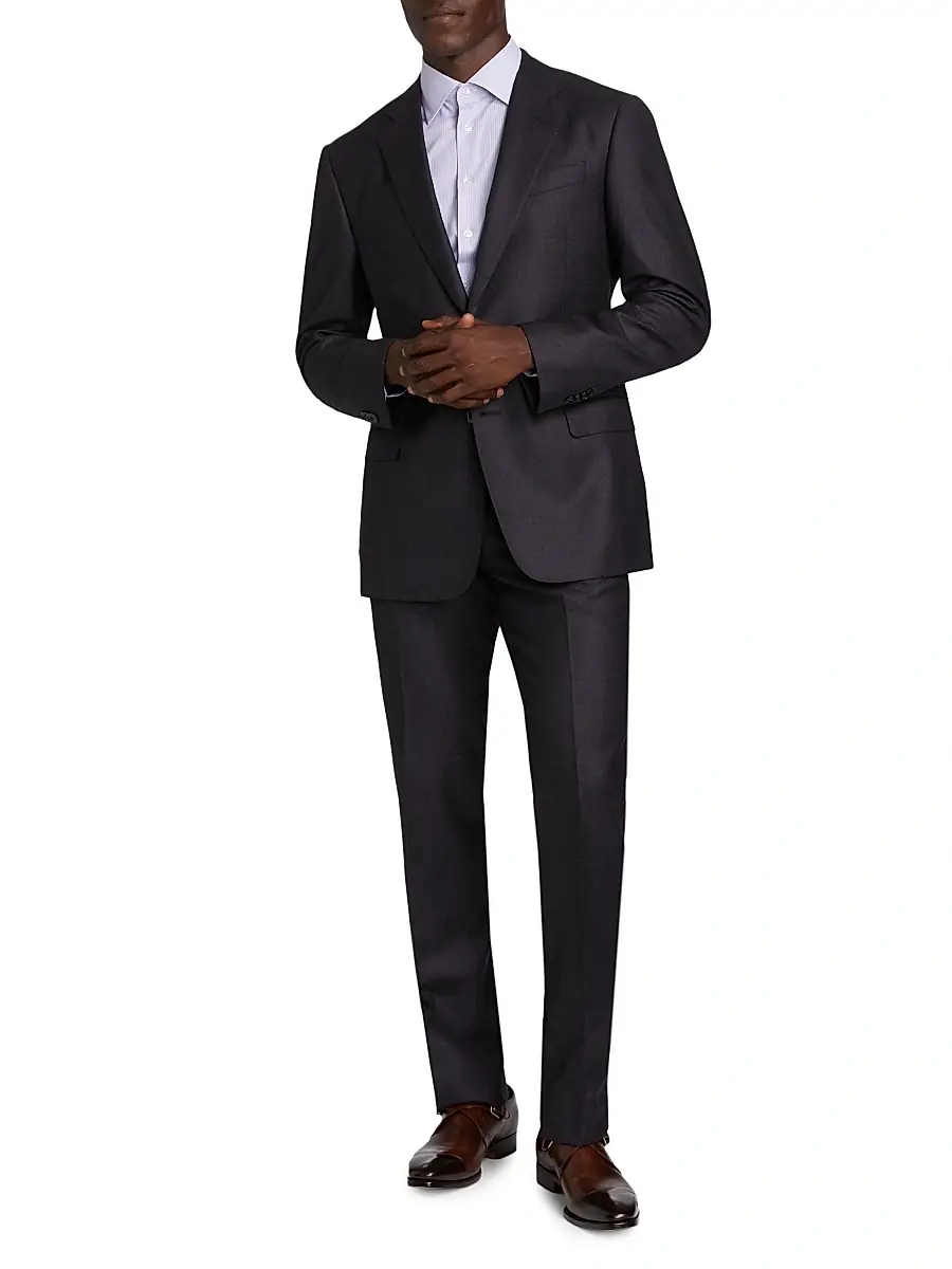Giorgio Armani Men's Single-Breasted Wool-Blend Suit | Thumbnail 2 Giorgio Armani Men's Single-Breasted Wool-Blend Suit | Thumbnail 2
