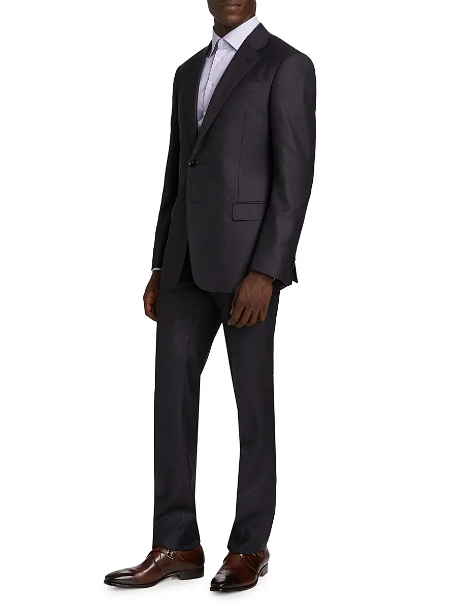 Giorgio Armani Men's Single-Breasted Wool-Blend Suit | Thumbnail 4 Giorgio Armani Men's Single-Breasted Wool-Blend Suit | Thumbnail 4