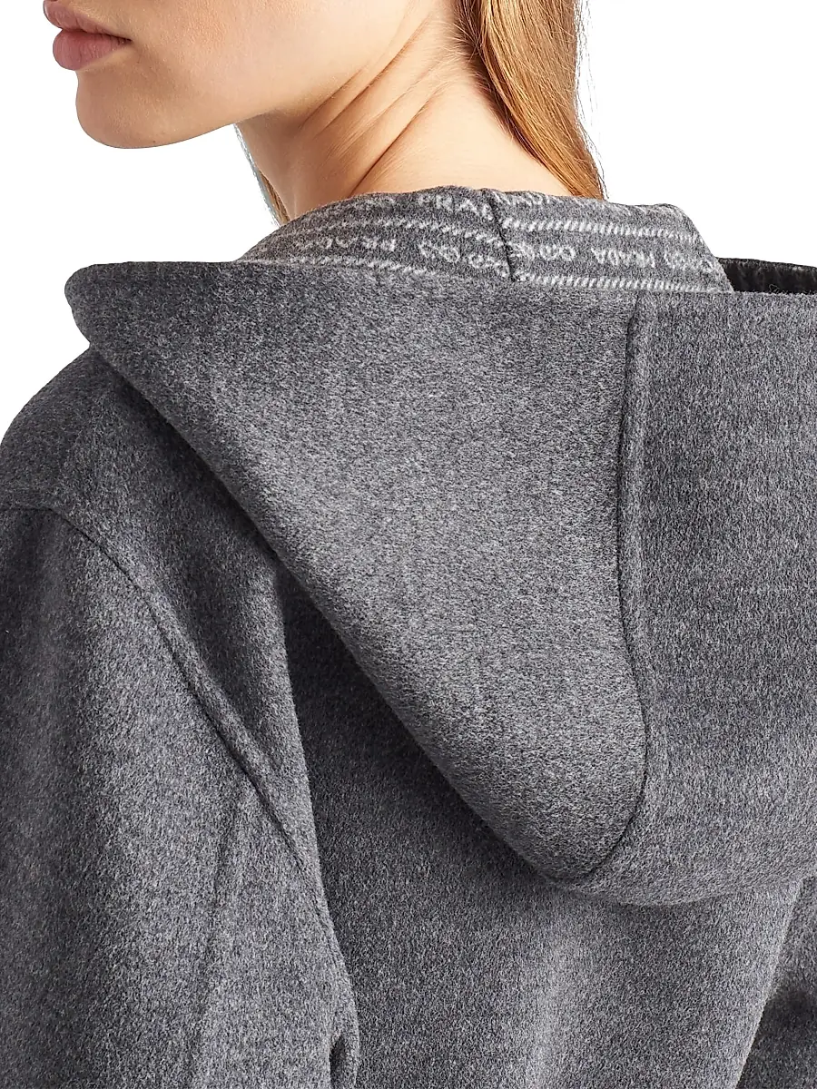Prada Women's Single-Breasted Double Wool Coat - Grey | Thumbnail 5 Prada Women's Single-Breasted Double Wool Coat - Grey | Thumbnail 5