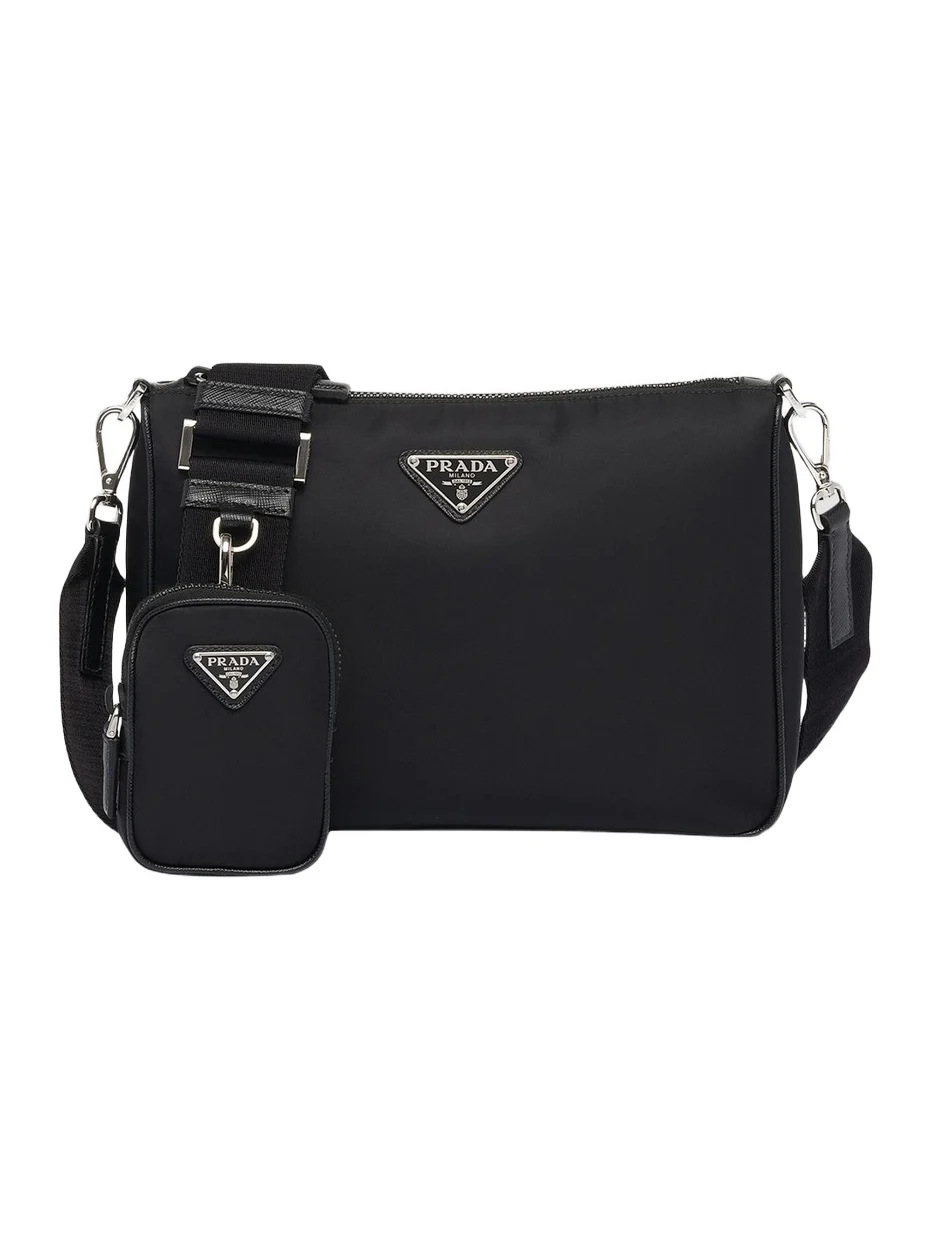 Prada Men's Re-Nylon and Saffiano Leather Shoulder Bag