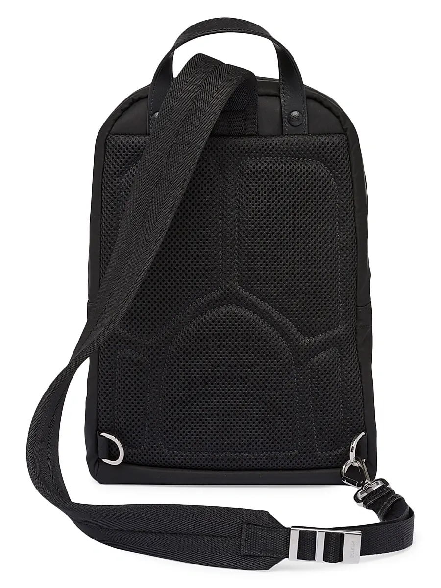 Prada Men's Re-Nylon And Saffiano Leather Backpack - Black | Thumbnail 3 Prada Men's Re-Nylon And Saffiano Leather Backpack - Black | Thumbnail 3