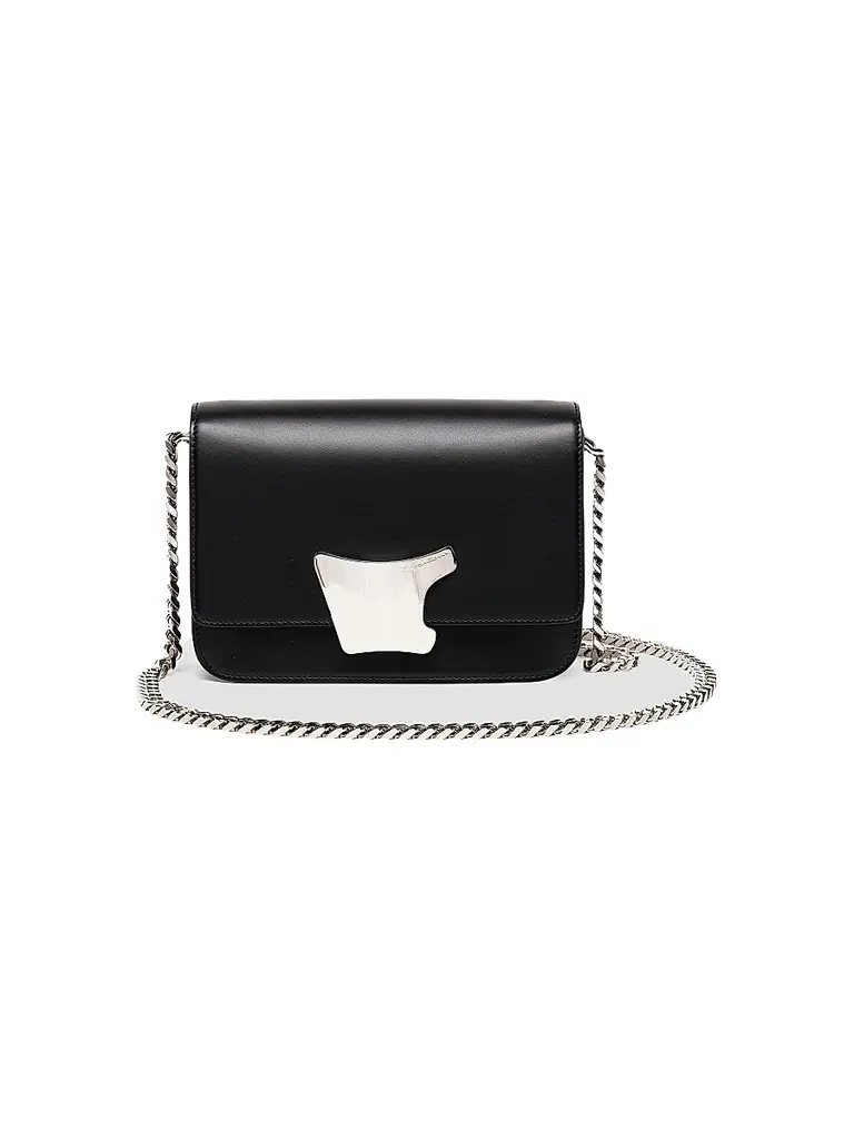 Santoni Women's Buckle-Detailed Leather Crossbody Bag - Black | Image 1 Santoni Women's Buckle-Detailed Leather Crossbody Bag - Black | Image 1