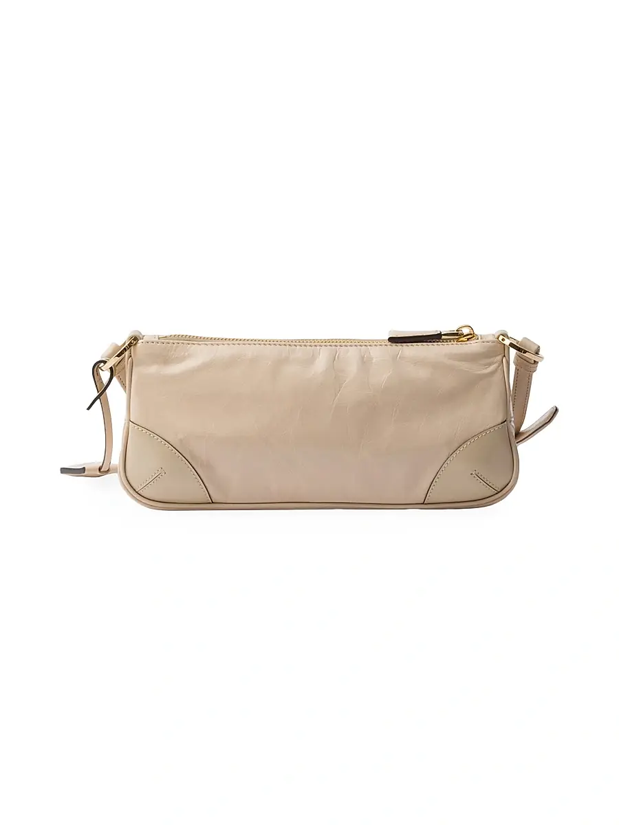 Prada Women's Re-Edition 2002 Leather Shoulder Bag - Beige Khaki | Thumbnail 3 Prada Women's Re-Edition 2002 Leather Shoulder Bag - Beige Khaki | Thumbnail 3