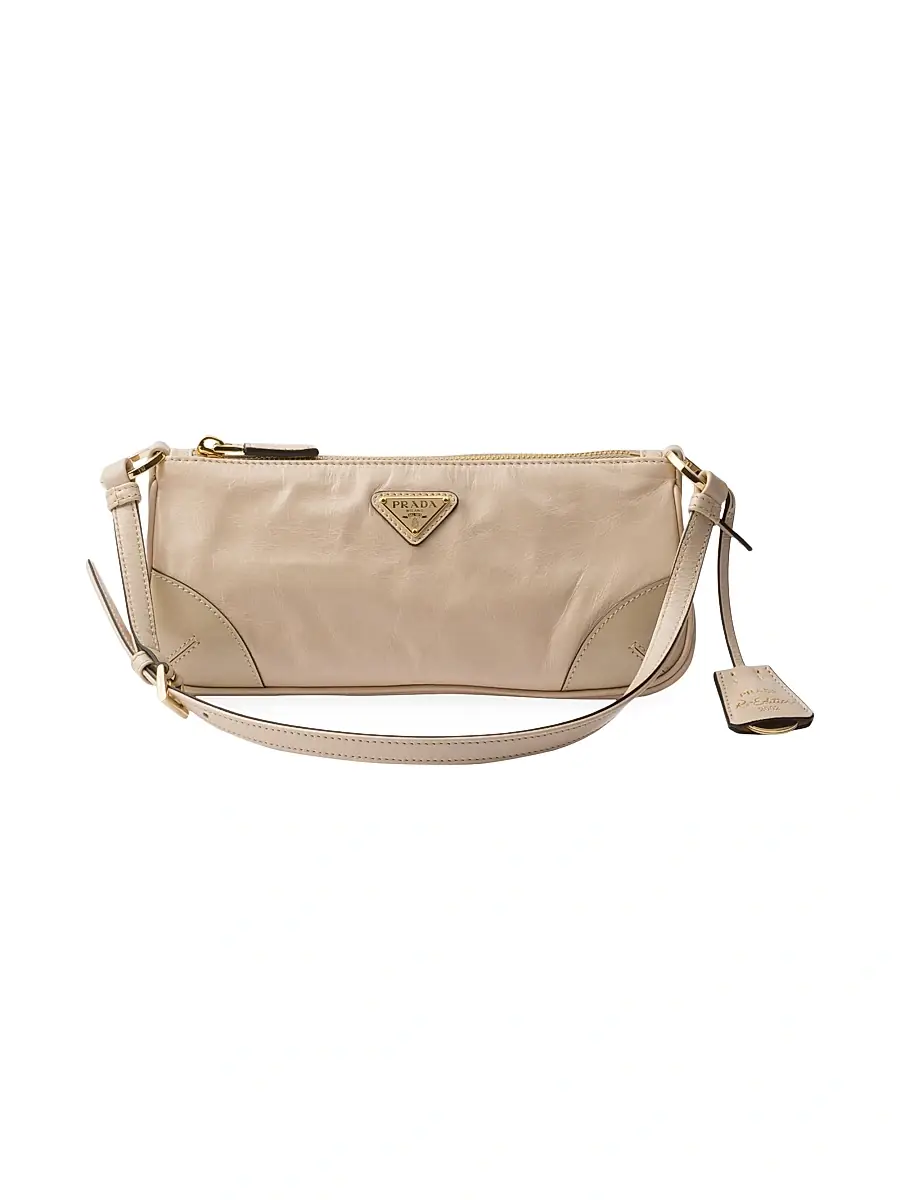 Prada Women's Re-Edition 2002 Leather Shoulder Bag - Beige Khaki | Image 1 Prada Women's Re-Edition 2002 Leather Shoulder Bag - Beige Khaki | Image 1