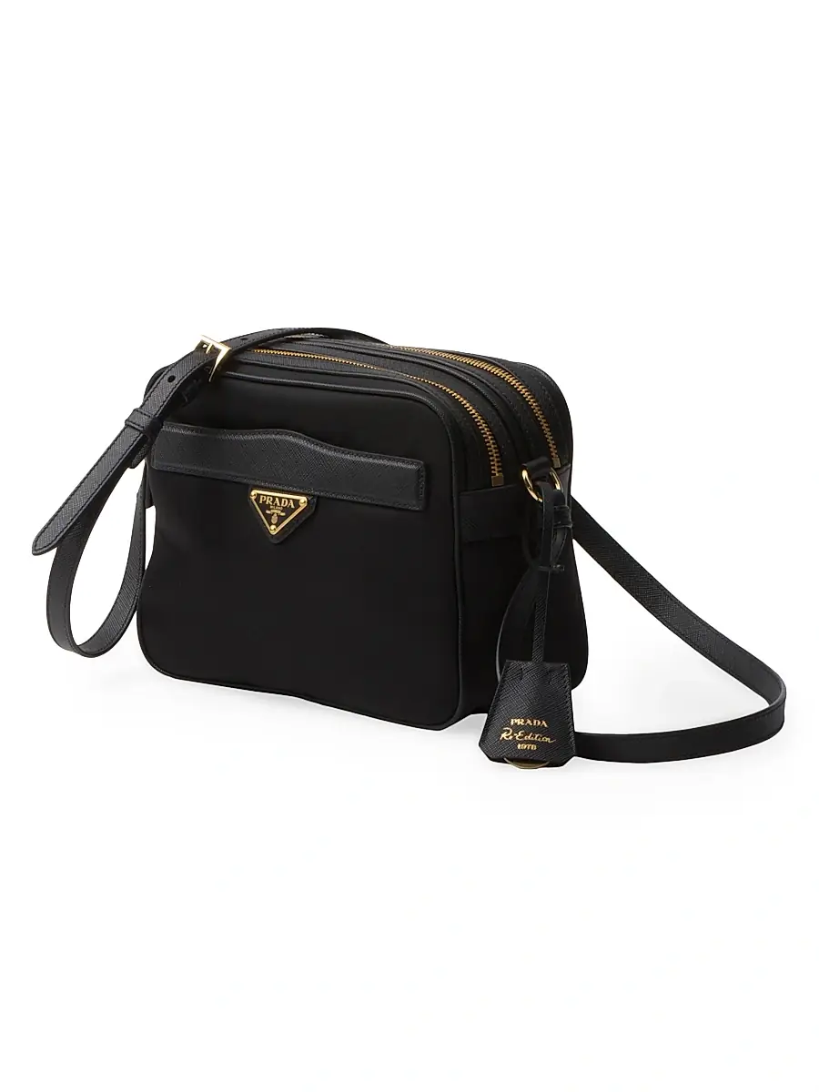 Prada Women's Re-Edition 1978 Re-Nylon and Saffiano Leather Mini Shoulder Bag - Black | Thumbnail 2 Prada Women's Re-Edition 1978 Re-Nylon and Saffiano Leather Mini Shoulder Bag - Black | Thumbnail 2