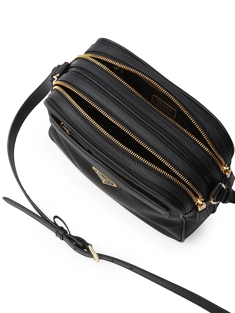 Prada Women's Re-Edition 1978 Re-Nylon and Saffiano Leather Mini Shoulder Bag - Black | Thumbnail 4 Prada Women's Re-Edition 1978 Re-Nylon and Saffiano Leather Mini Shoulder Bag - Black | Thumbnail 4
