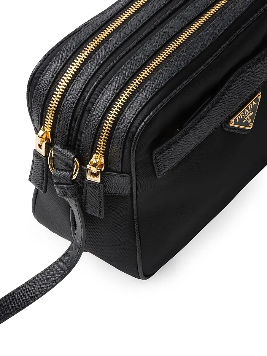 Prada Women's Re-Edition 1978 Re-Nylon and Saffiano Leather Mini Shoulder Bag - Black | Thumbnail 5 Prada Women's Re-Edition 1978 Re-Nylon and Saffiano Leather Mini Shoulder Bag - Black | Thumbnail 5
