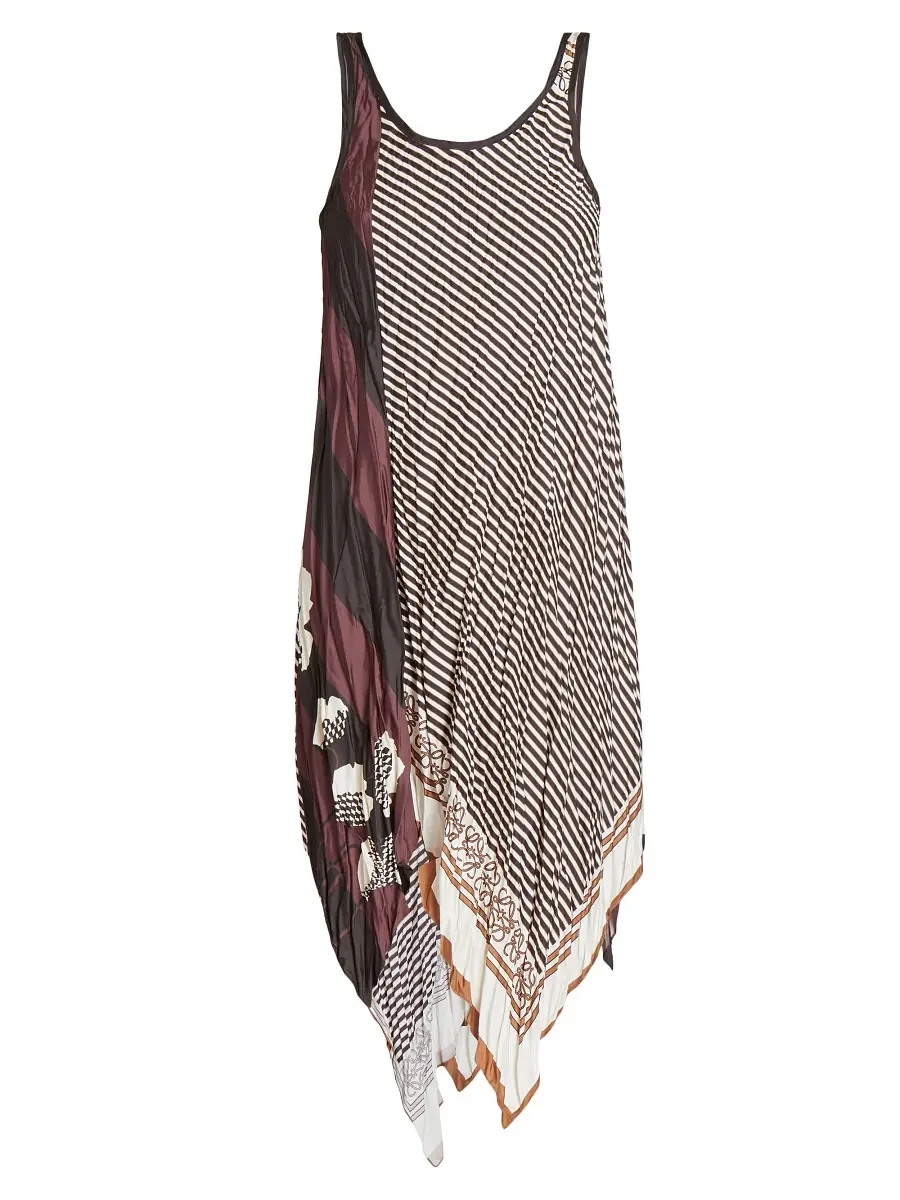 LOEWE Women's x Paula's Ibiza Scarf-Print Asymmetric Midi-Dress - Light Beige Multi | Thumbnail 5 LOEWE Women's x Paula's Ibiza Scarf-Print Asymmetric Midi-Dress - Light Beige Multi | Thumbnail 5