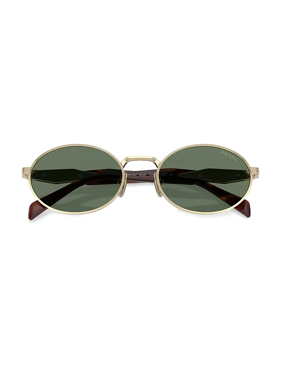 Prada Men's 55MM Oval Sunglasses | Thumbnail 5 Prada Men's 55MM Oval Sunglasses | Thumbnail 5