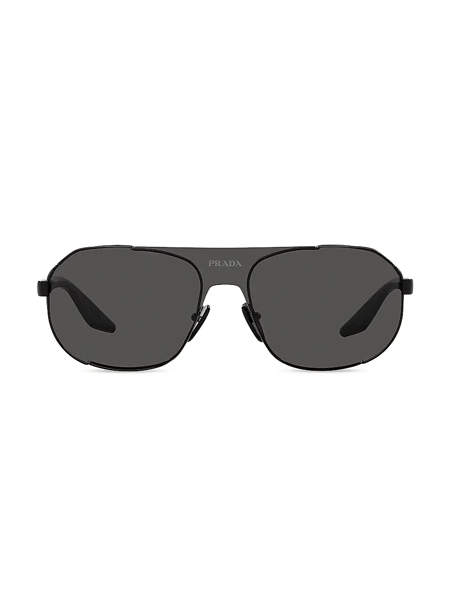 Prada Linea Rossa Men's Linea Rossa 40MM Metal Sunglasses - Black | Thumbnail 2 Prada Linea Rossa Men's Linea Rossa 40MM Metal Sunglasses - Black | Thumbnail 2