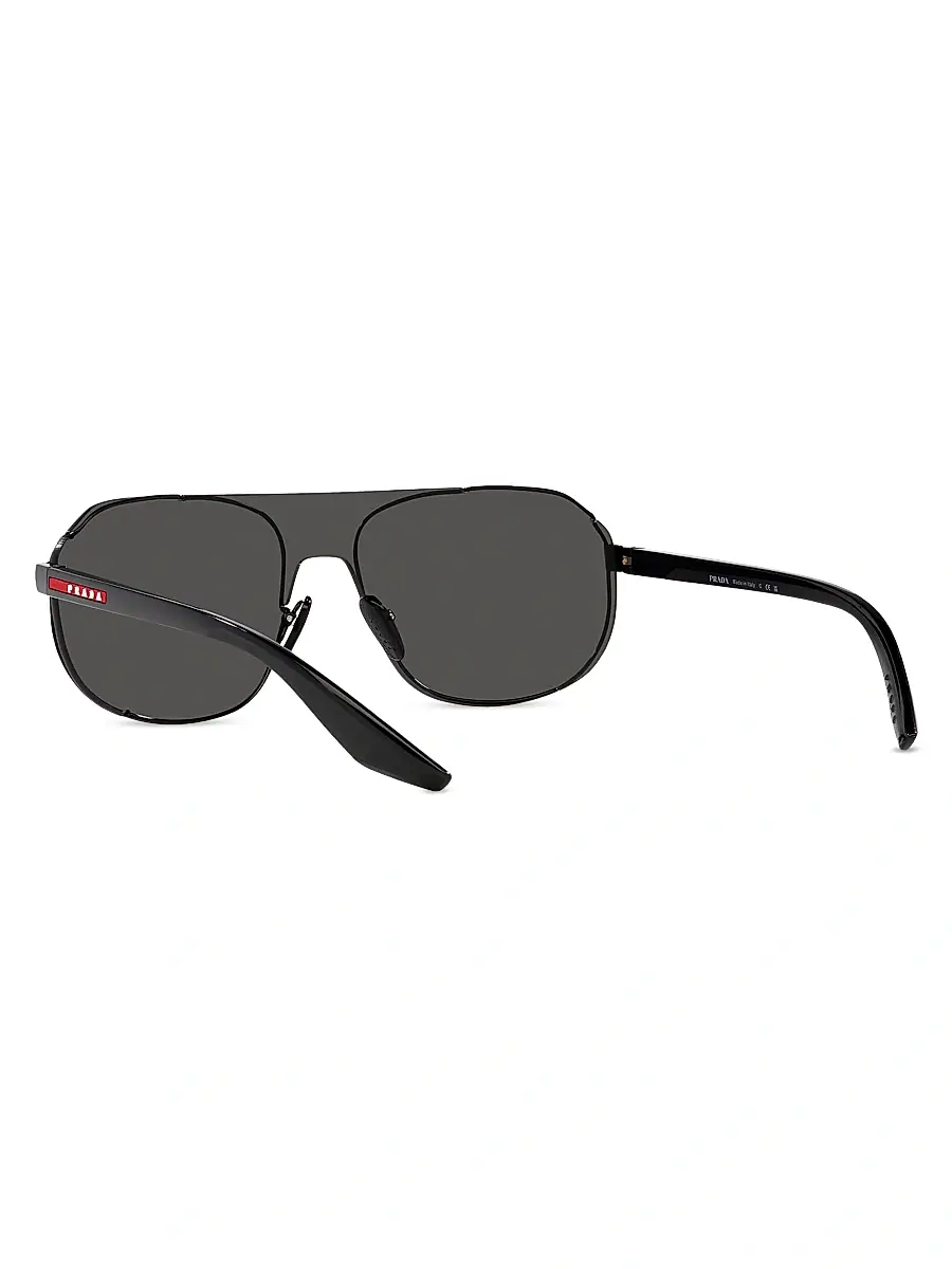 Prada Linea Rossa Men's Linea Rossa 40MM Metal Sunglasses - Black | Thumbnail 3 Prada Linea Rossa Men's Linea Rossa 40MM Metal Sunglasses - Black | Thumbnail 3