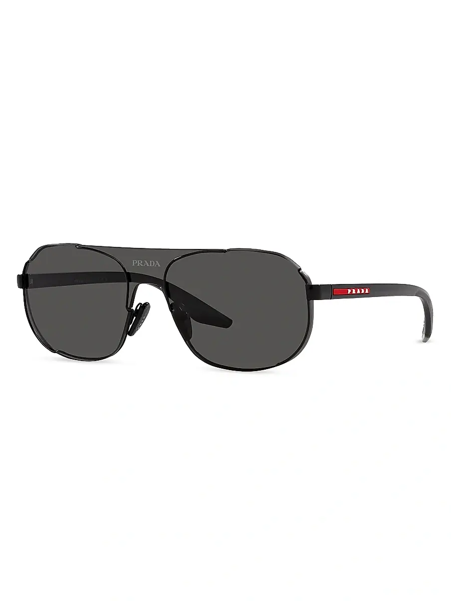 Prada Linea Rossa Men's Linea Rossa 40MM Metal Sunglasses - Black | Image 1 Prada Linea Rossa Men's Linea Rossa 40MM Metal Sunglasses - Black | Image 1