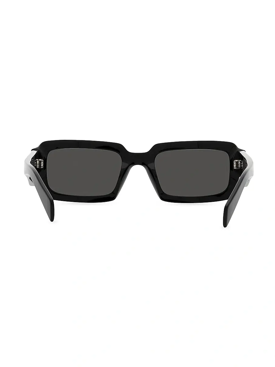 Prada Men's 54MM Acetate Rectangular Sunglasses - Black | Thumbnail 5 Prada Men's 54MM Acetate Rectangular Sunglasses - Black | Thumbnail 5