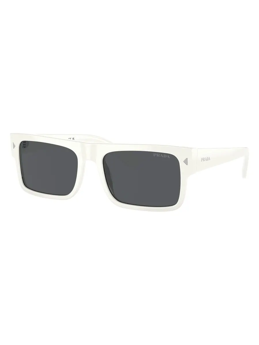 Prada Men's 59MM Rectangular Sunglasses - White Smoke | Image 1 Prada Men's 59MM Rectangular Sunglasses - White Smoke | Image 1