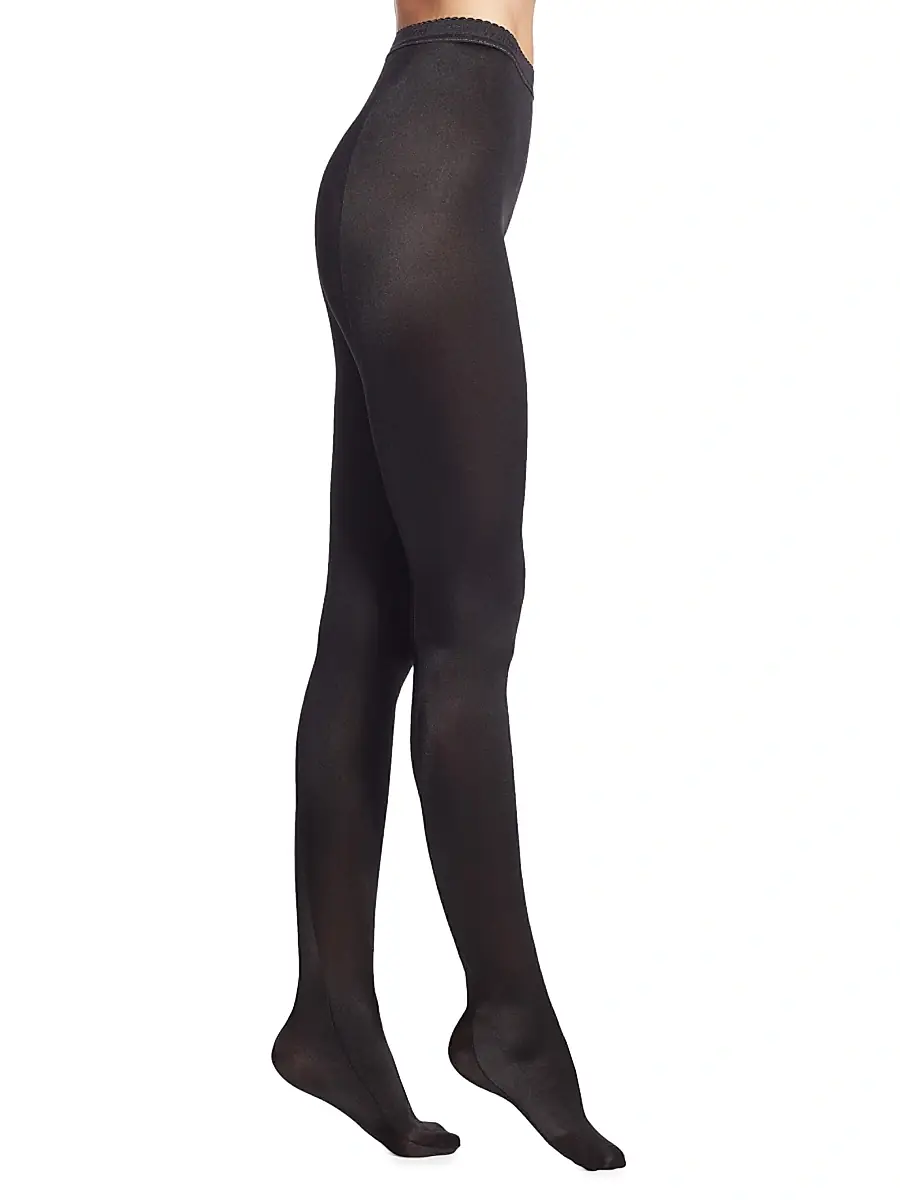 Wolford Women's Satin De Luxe Tights - Black | Thumbnail 2