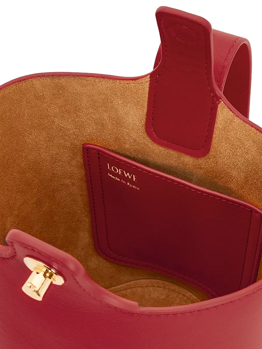 LOEWE Women's Mini Pebbled Leather Bucket Bag - Burnt Red | Thumbnail 3 LOEWE Women's Mini Pebbled Leather Bucket Bag - Burnt Red | Thumbnail 3