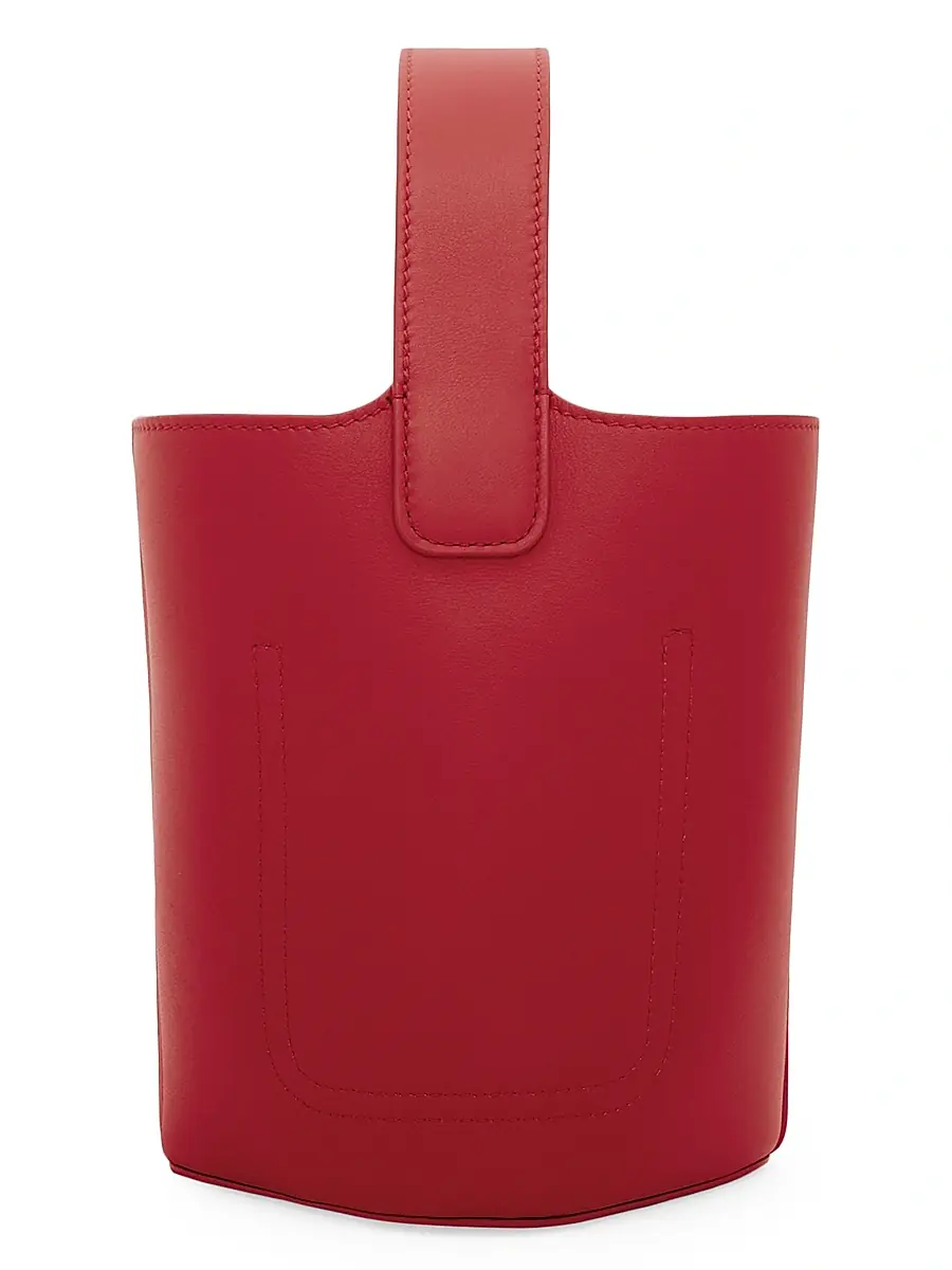 LOEWE Women's Mini Pebbled Leather Bucket Bag - Burnt Red | Thumbnail 4 LOEWE Women's Mini Pebbled Leather Bucket Bag - Burnt Red | Thumbnail 4