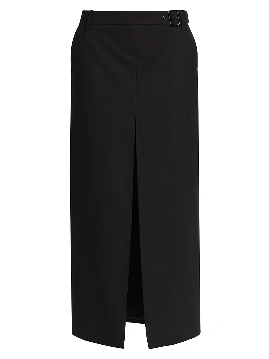 SIR. Women's Leonardo Belted Midi-Skirt - Black | Image 1 SIR. Women's Leonardo Belted Midi-Skirt - Black | Image 1