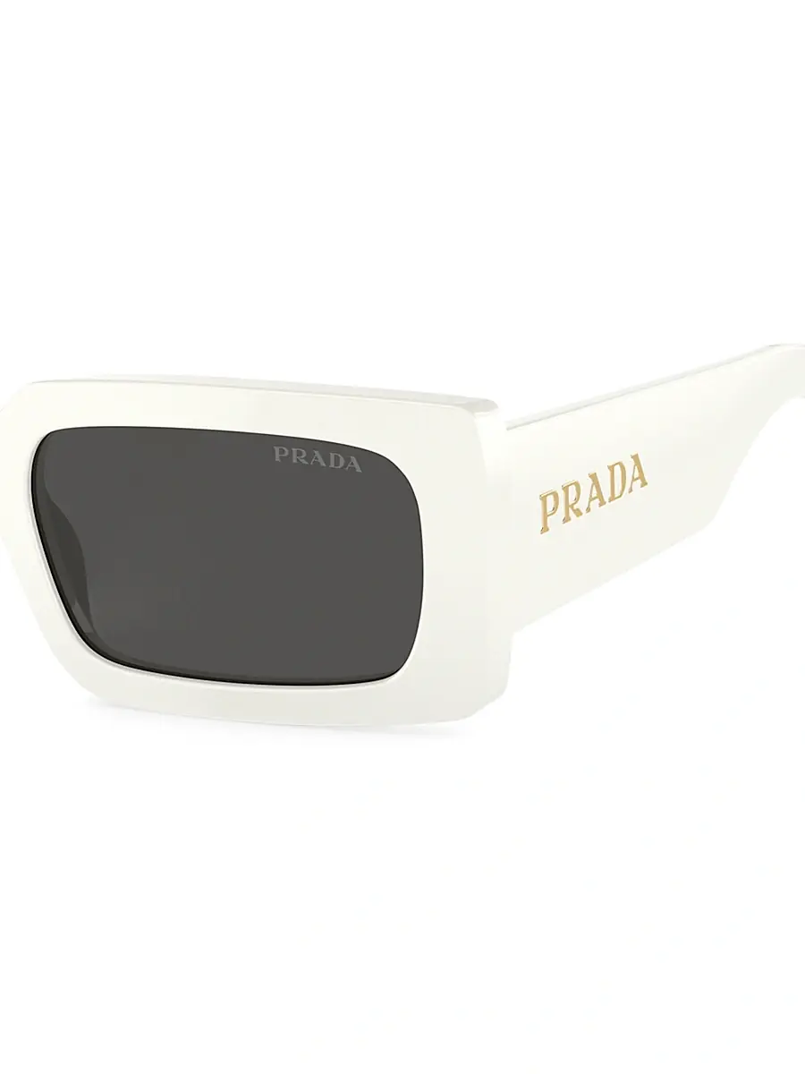 Prada Men's Sport 52MM Acetate Rectangular Sunglasses - Bone Dark Grey | Thumbnail 3