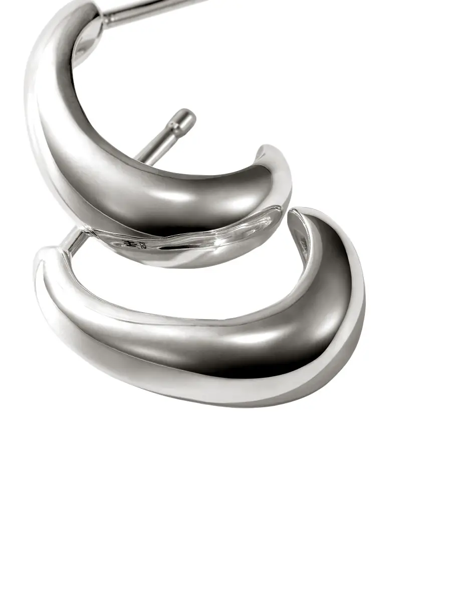 John Hardy Women's Surf Sterling Silver Hoop Earrings - Silver | Thumbnail 3 John Hardy Women's Surf Sterling Silver Hoop Earrings - Silver | Thumbnail 3
