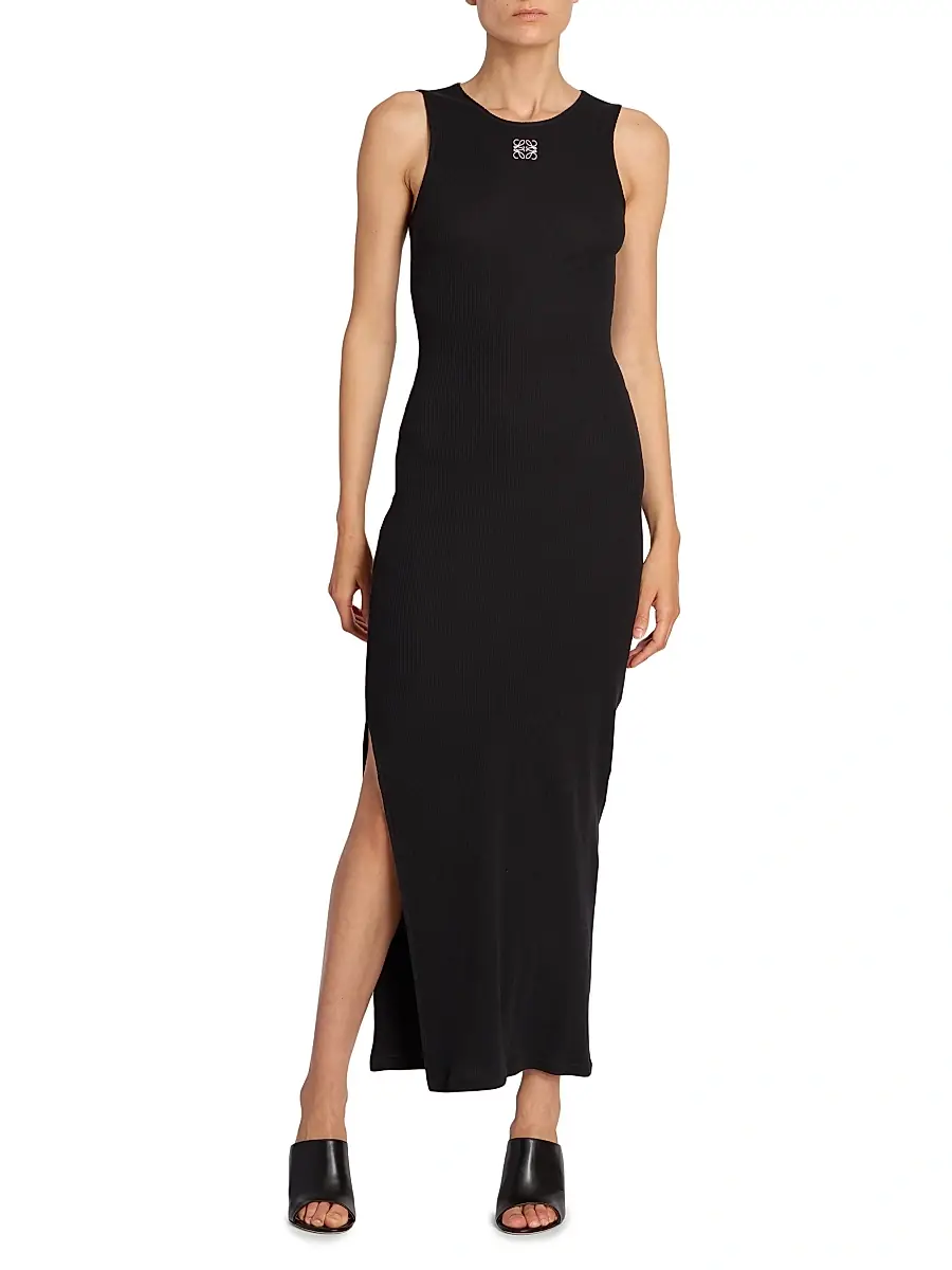 LOEWE Women's Anagram Tank Maxi Dress - Black | Thumbnail 2 LOEWE Women's Anagram Tank Maxi Dress - Black | Thumbnail 2
