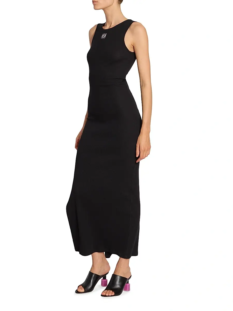 LOEWE Women's Anagram Tank Maxi Dress - Black | Thumbnail 4 LOEWE Women's Anagram Tank Maxi Dress - Black | Thumbnail 4