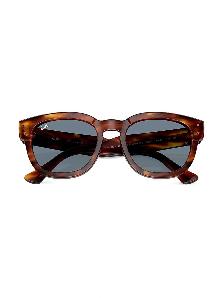 Ray-Ban Men's RB0298s 53MM Mega Hawkeye Square Sunglasses - Striped Havana Blue | Thumbnail 5 Ray-Ban Men's RB0298s 53MM Mega Hawkeye Square Sunglasses - Striped Havana Blue | Thumbnail 5